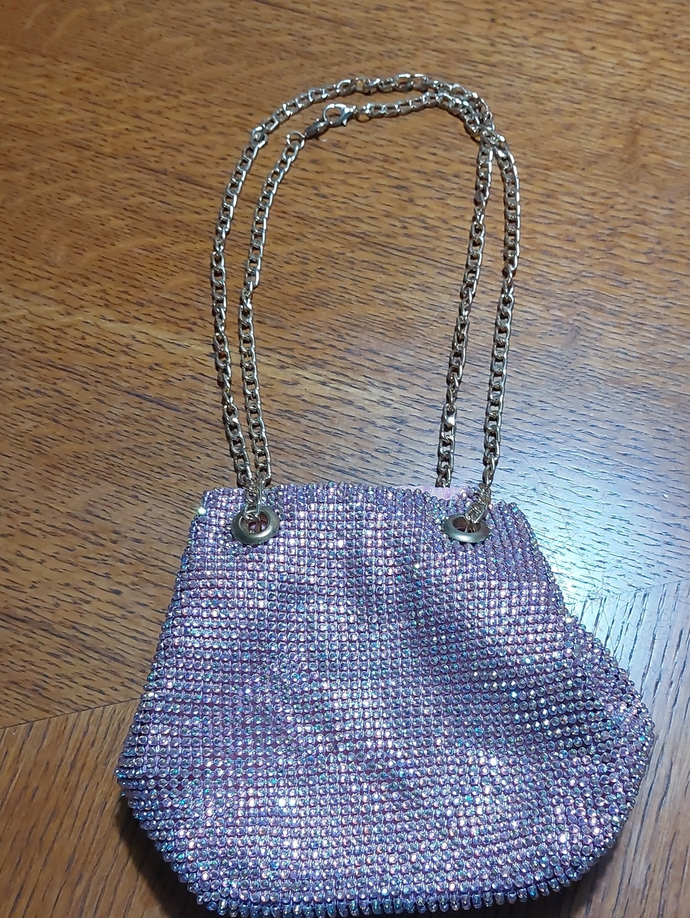 ASOS Lavender Crystal Mini Bag with Gold Chain